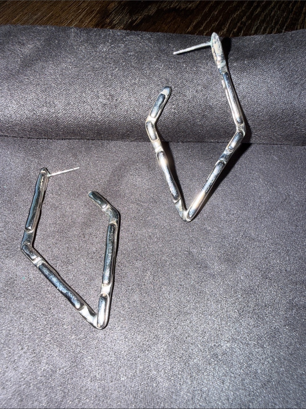 Kendra Scott Silver Angular Vee Hoop Earrings